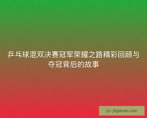乒乓球混双决赛冠军荣耀之路精彩回顾与夺冠背后的故事